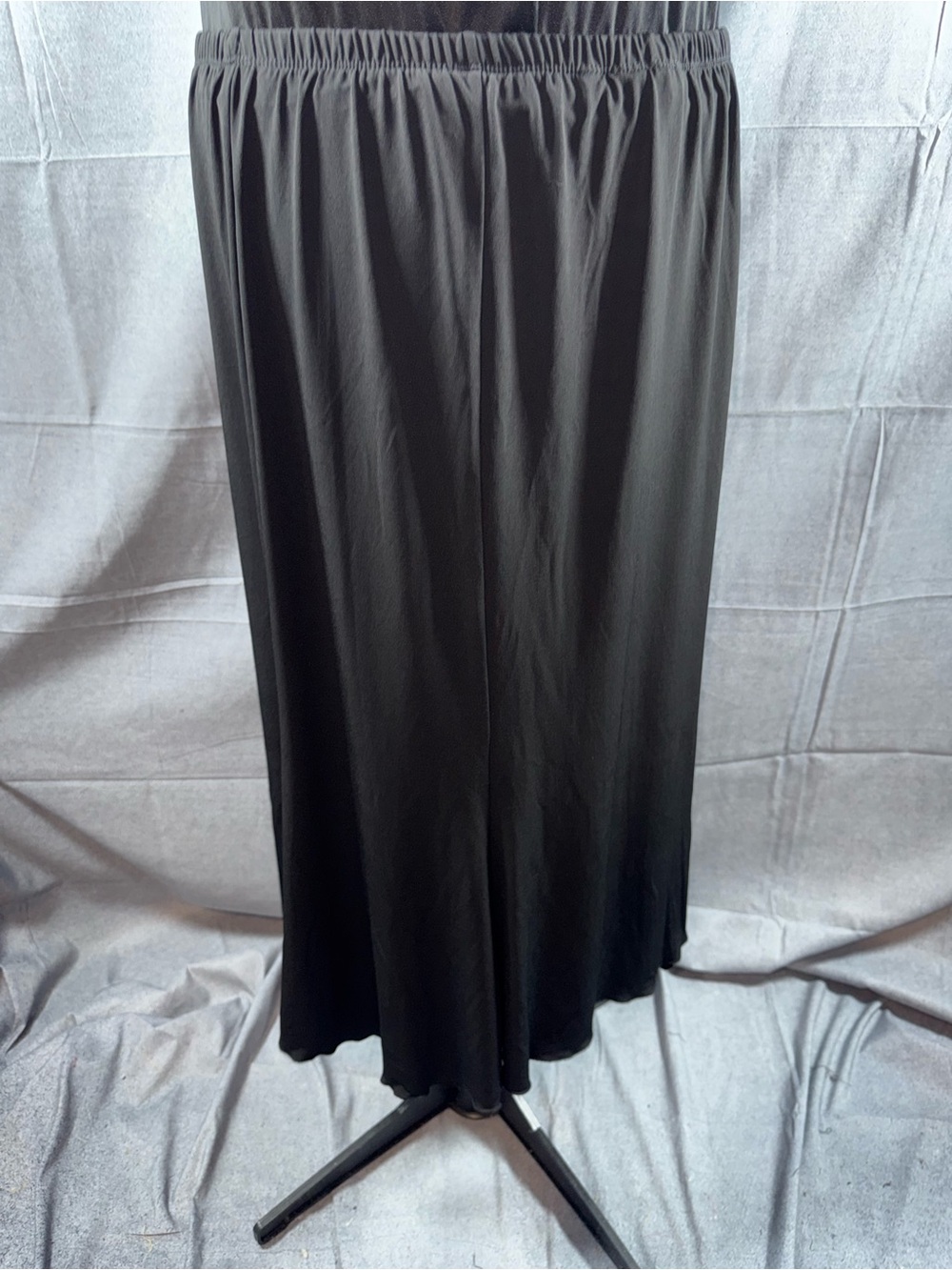 2679-Briggs New York Black Elastic-Waist Maxi Skirt
